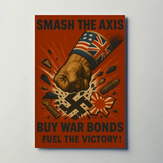 Defeat the Axis, Support the Allies WWII Poster