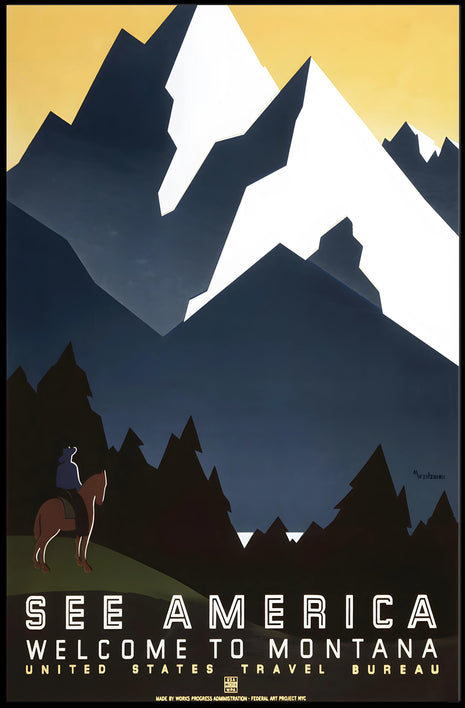 Vintage Adventure Montana Travel Poster: Explore America's Wilderness