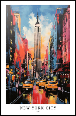 New York City Skyline Vibrant Urban Cityscape Poster PosterGoat