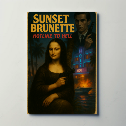 Sunset Brunette Mona Lisa Parody Noir Action Art Movie Poster