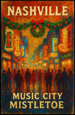 Nashville Music City Mistletoe Poster