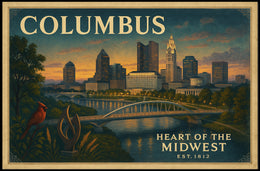 Columbus Skyline Dusk Poster Wall Art