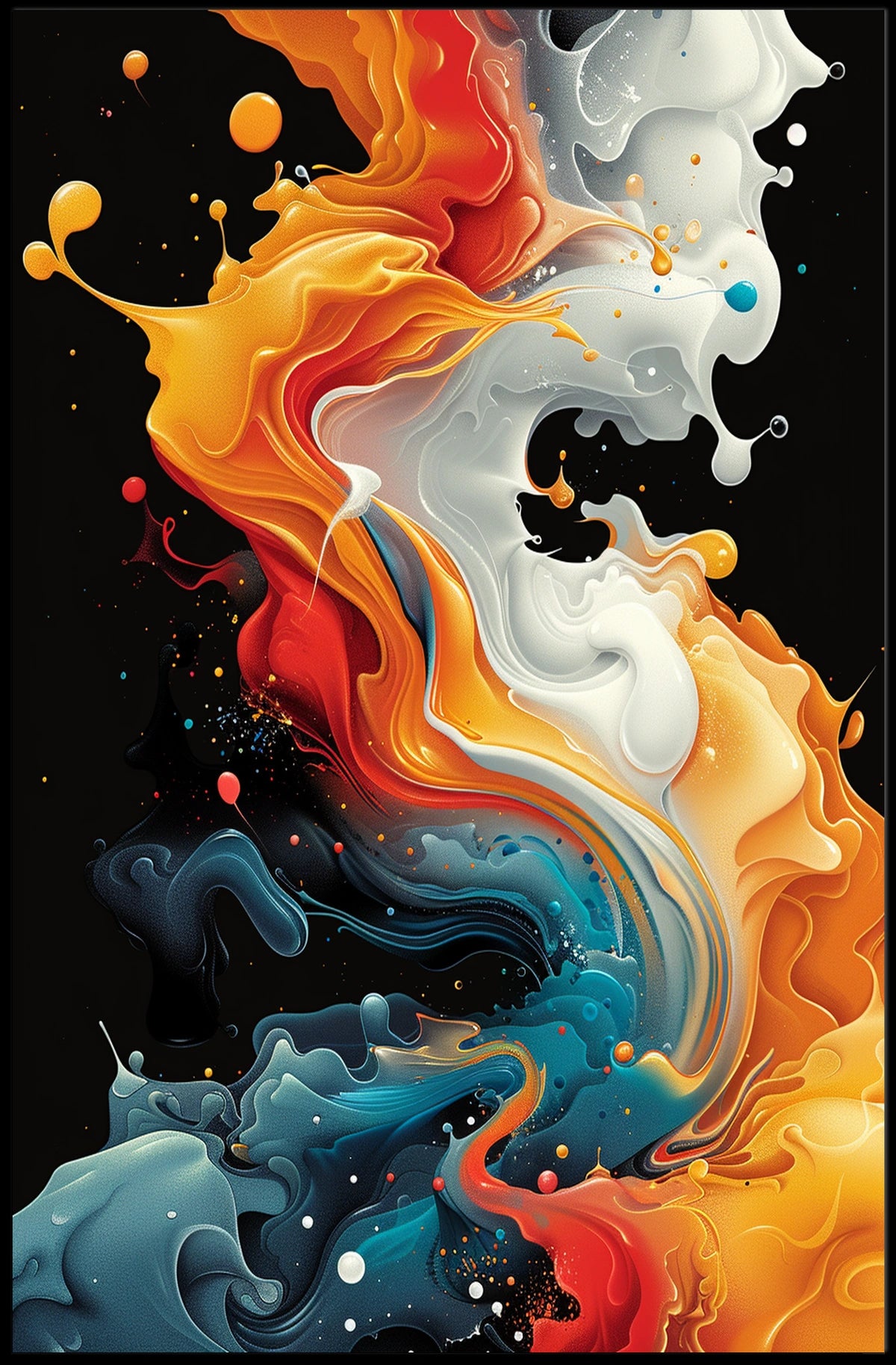 Abstract Color Symphony Abstract Poster