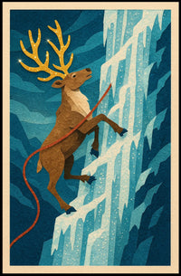 Climbing Caribou Adventure Poster
