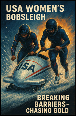 USA Womens Bobsleigh Breaking Barriers Poster