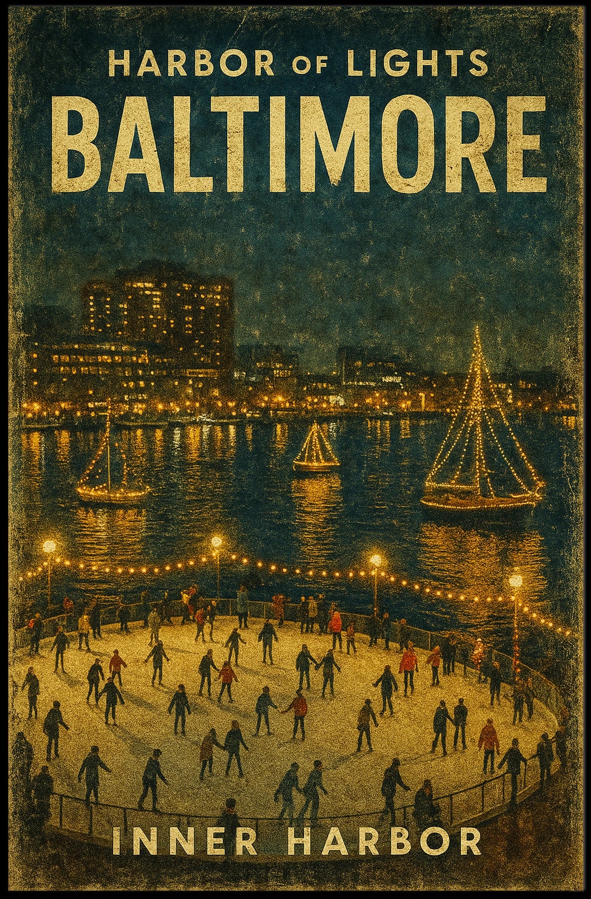 Harbor Of Lights Baltimore Poster