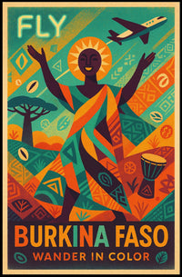 Wander In Color Burkina Faso Travel Poster PosterGoat