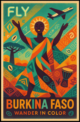 Wander In Color Burkina Faso Travel Poster PosterGoat
