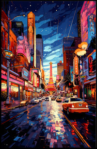 Neon Cityscape Poster
