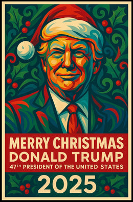 Merry Christmas Santa Hat Pop Culture Poster