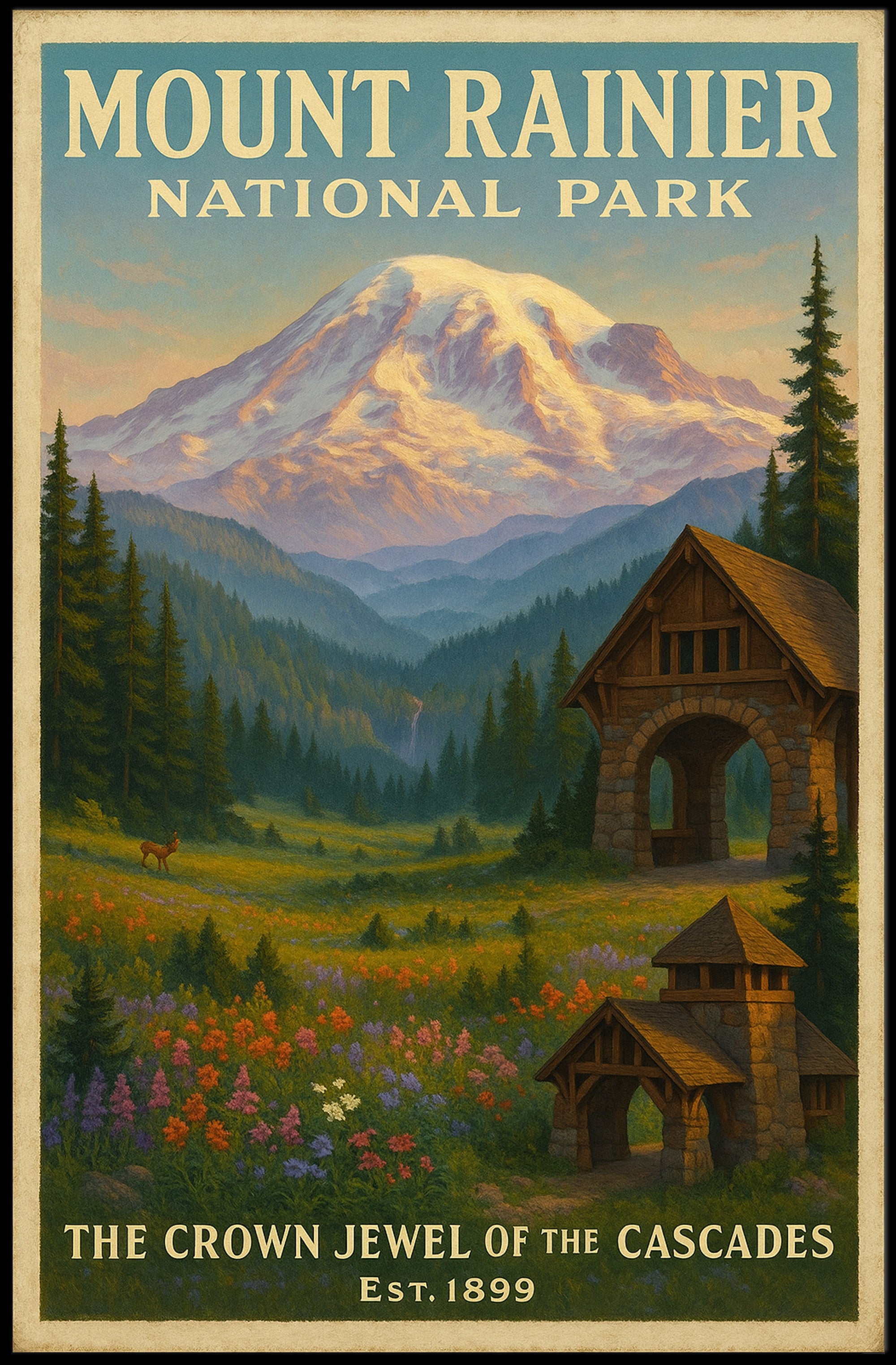 Mount Rainier National Park Wall Art Print