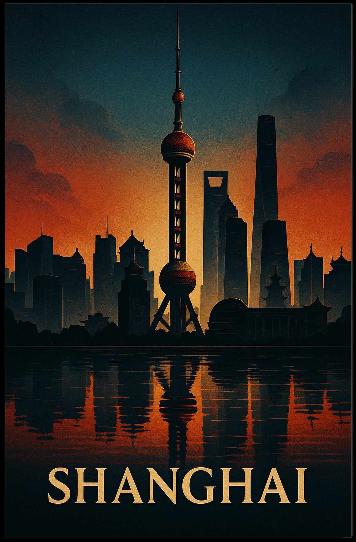 Shanghai Skyline Poster