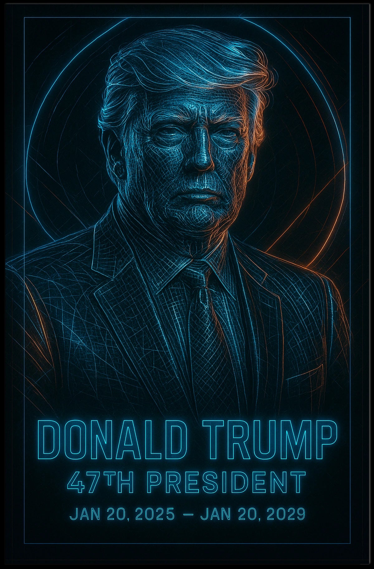 Donald Trump Electric Visionary Leader Poster