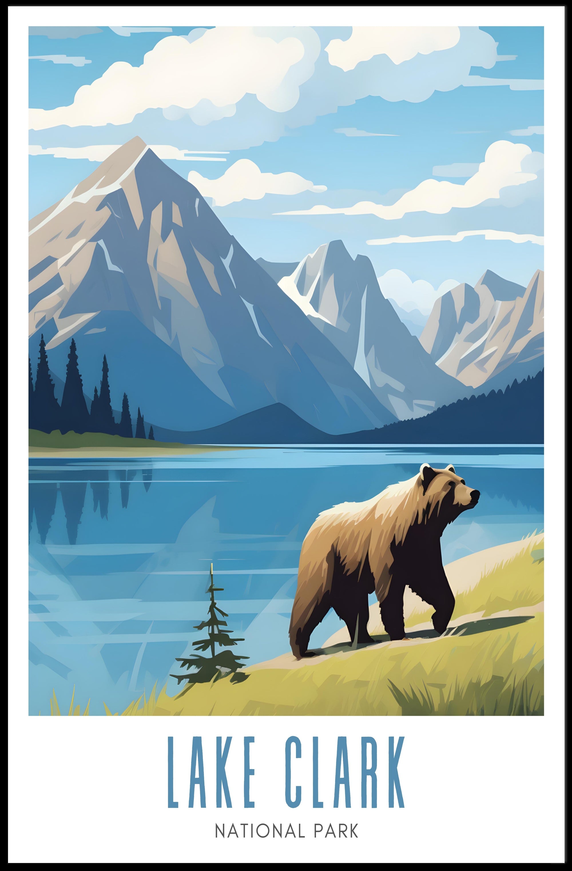 Lake Clark National Park Poster Vintage Travel Print
