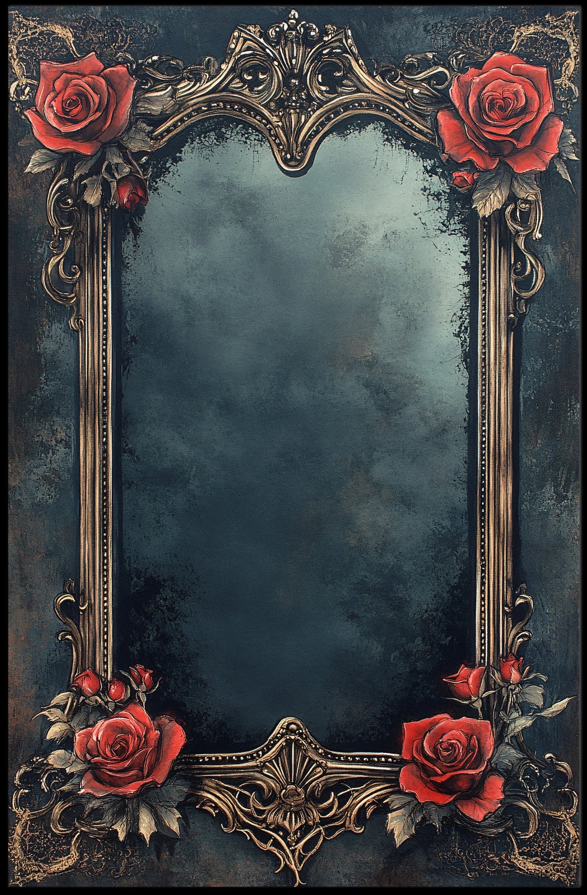 Vintage Baroque-Floral Artistic Decor Poster