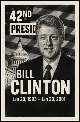 Bill Clinton 42nd President of the United States Digital Montaje Poster