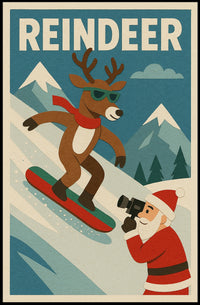 Reindeer On The Slopes Poster