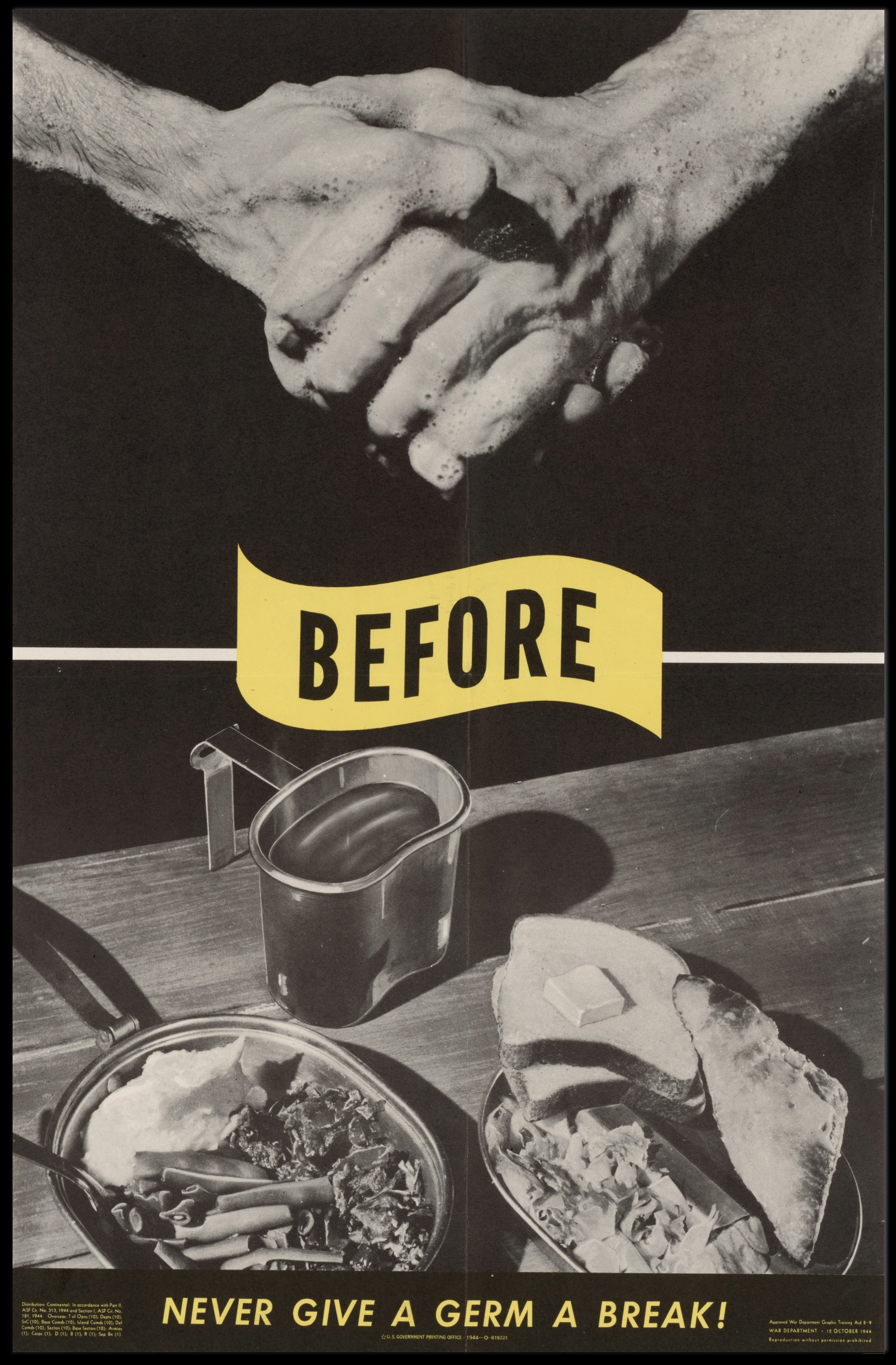 Hygiene Awareness Vintage WWII Propaganda Poster