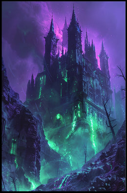 Mysterious Cliff with Solitary Raven Poster Art PosterGoat