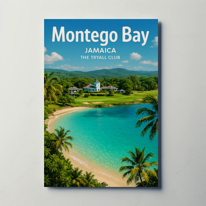 Montego Bay Jamaica Tropical Coastline Resort Poster Poster