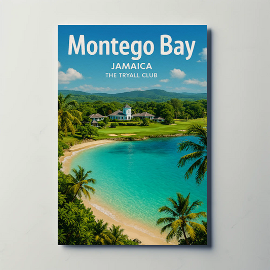 Montego Bay Jamaica Tropical Coastline Resort Poster Poster