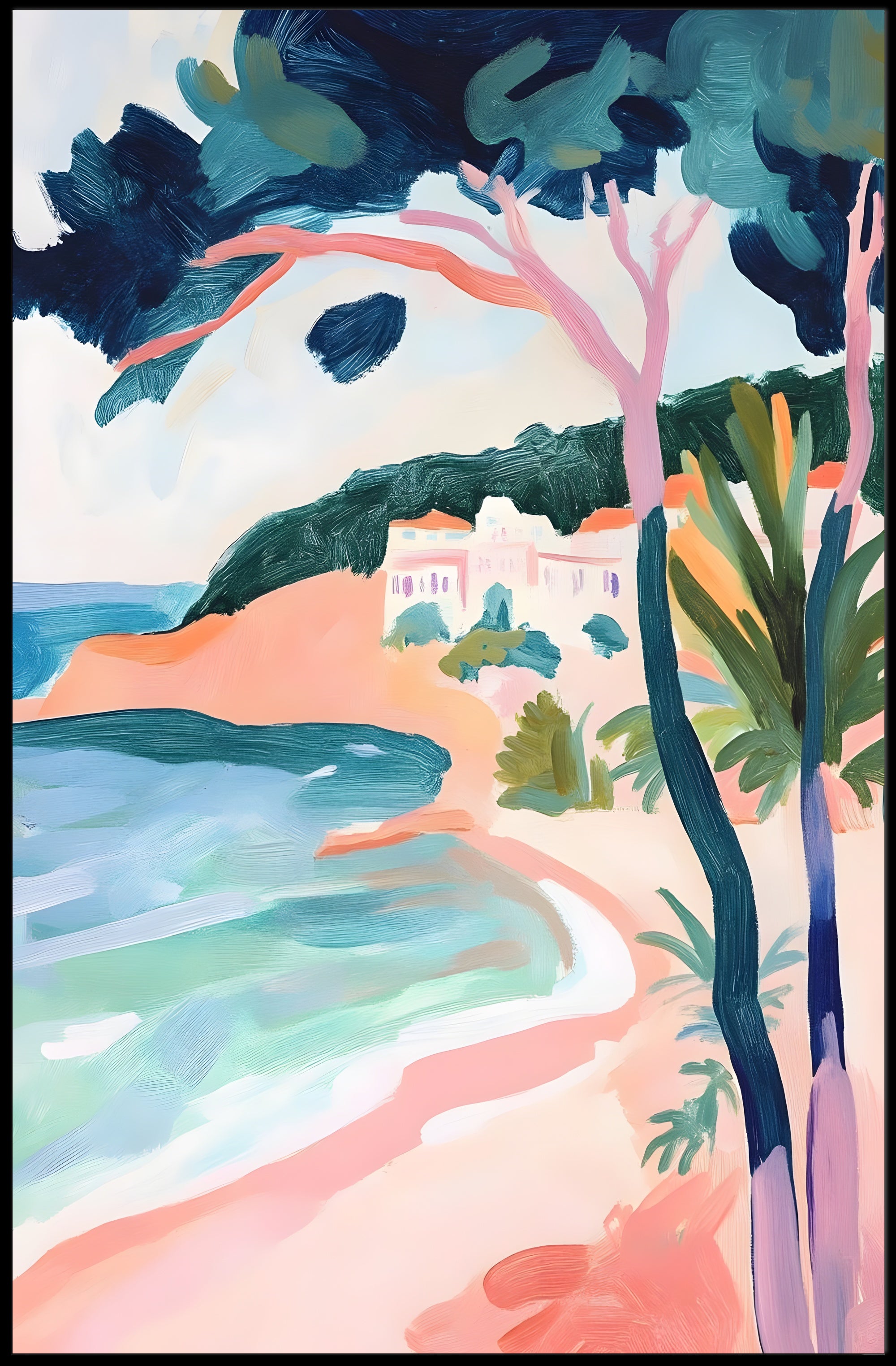 Coastal Serenity Poster Minimalist Beach Wall Art