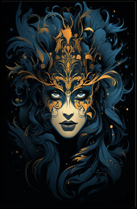 Intricate Masquerade Mask Artistry Fantasy or Mythology Poster