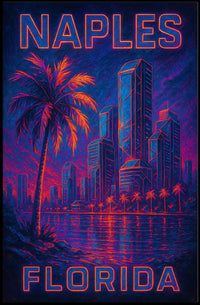 Naples, Florida Vibrant Cityscape Poster