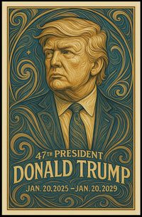 Donald Trump 47th President Pop Art Realism Decor Poster