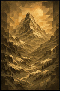 Geometric Mountain Landscape Poster