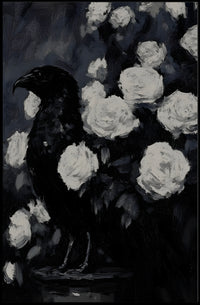 Raven and Roses: Gothic Animal Poster PosterGoat