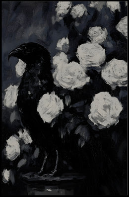 Raven and Roses: Gothic Animal Poster PosterGoat