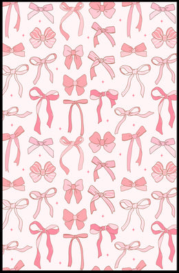 Pink Bow Artwork: Modern Design Feminine Abstract or Artistic Poster PosterGoat