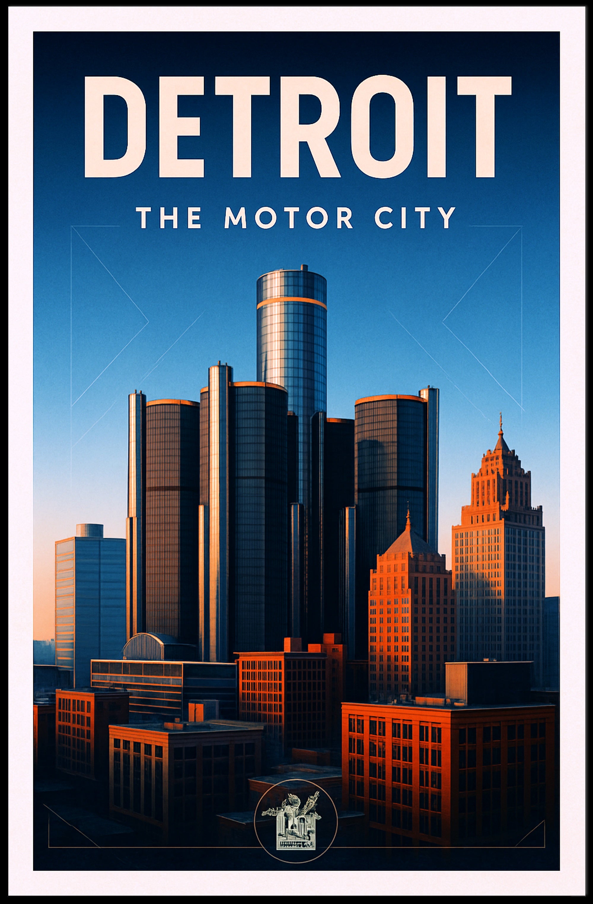 Detroit The Motor City Poster PosterGoat
