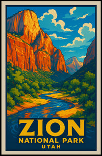 Zion National Park Utah Poster
