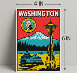 Washington State Landmarks Poster PosterGoat