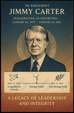 Jimmy Carter Historical Events Presidential Poster
