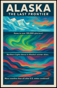 Alaska Abstract Adventure Poster Premium Museum Print Decor