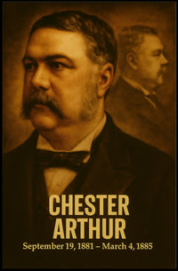 Chester A Arthur Poster Vintage Analog Film Aesthetic Presidential Portrait Wall Art 21st President United States