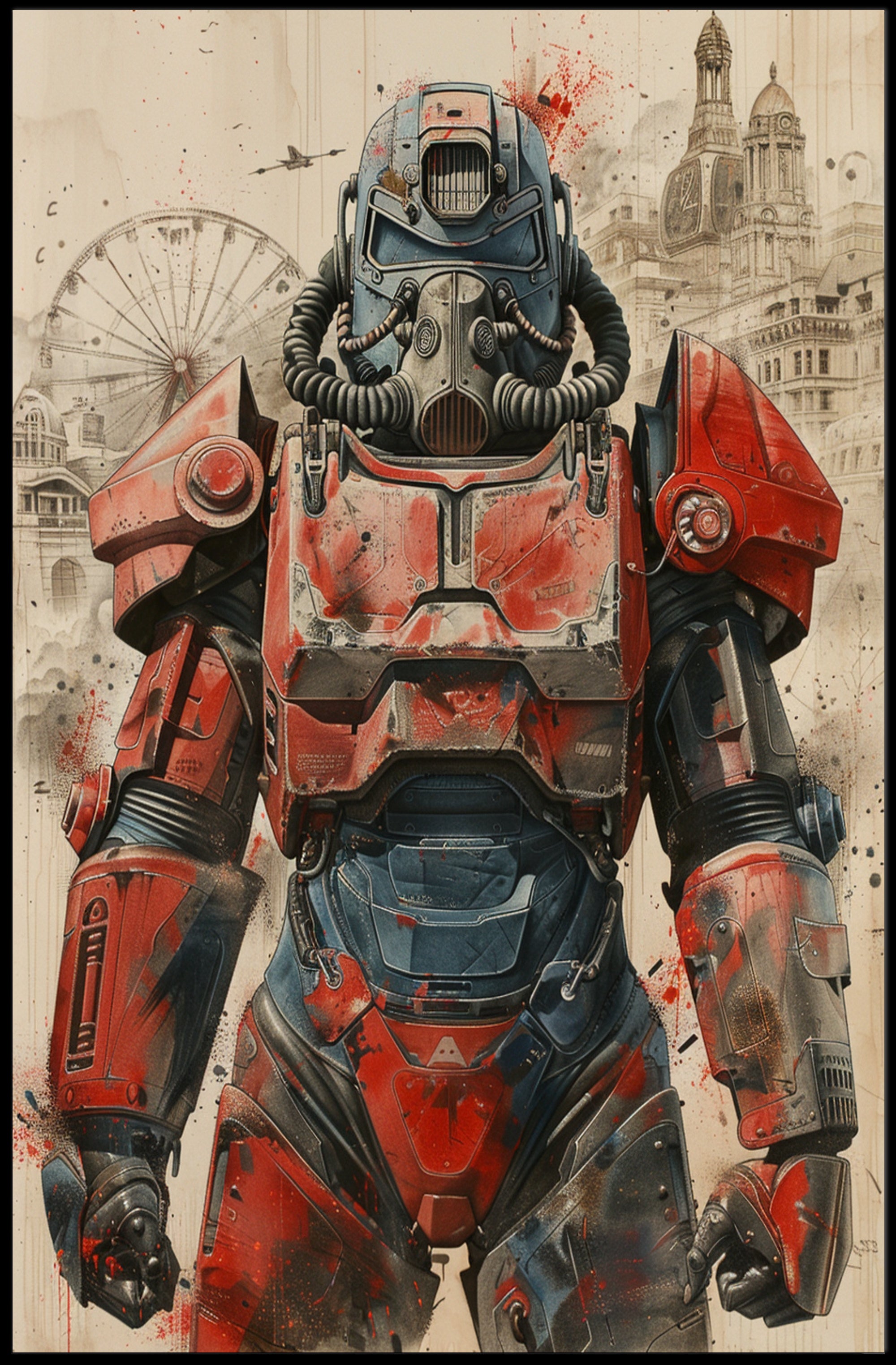 Retro-Futuristic Armor Poster PosterGoat
