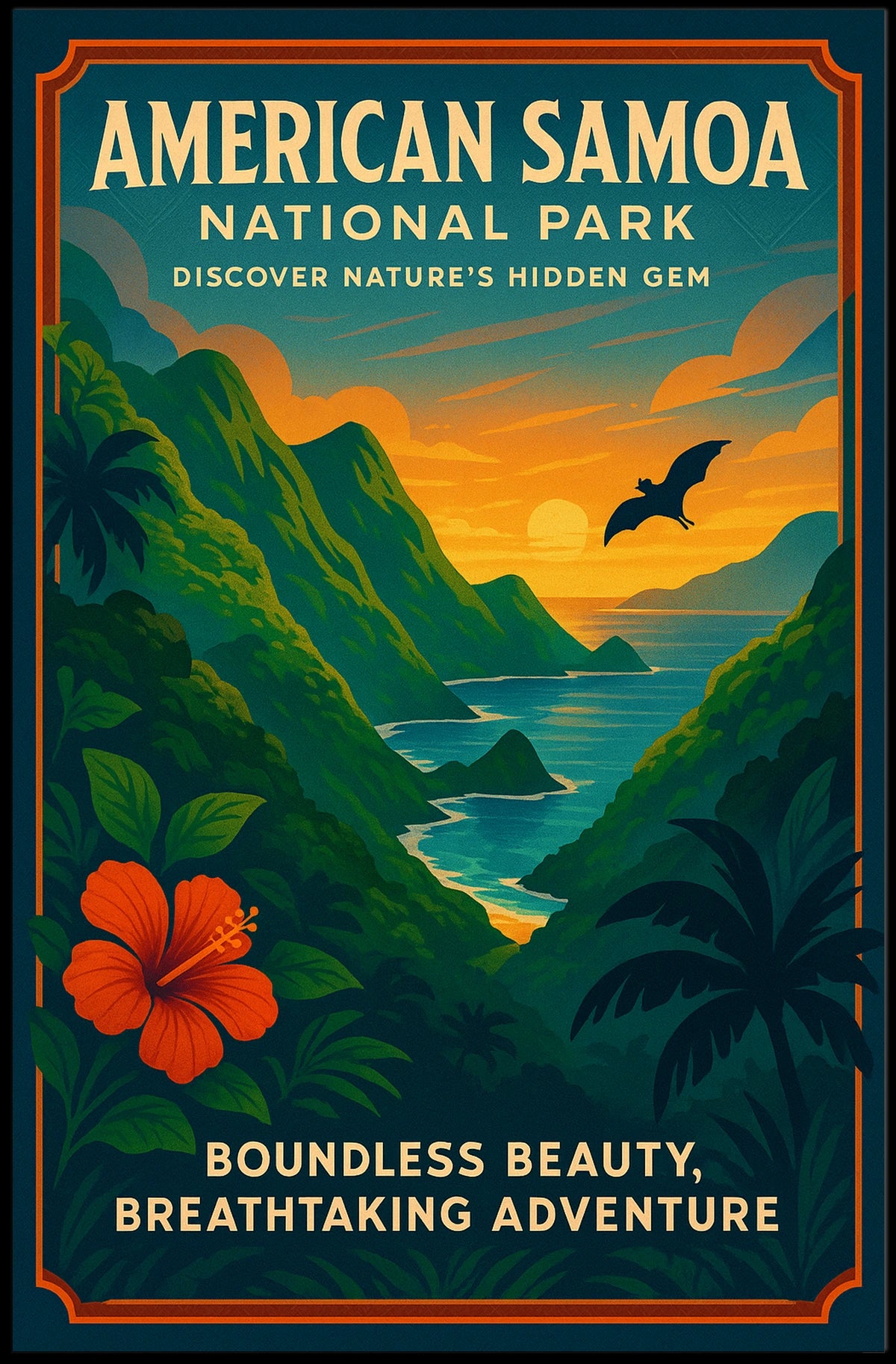 American Samoa Travel Adventures National Park Poster