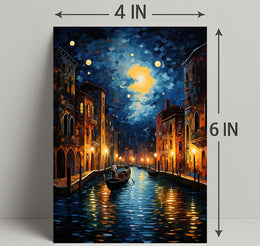 Moonlit Venetian Canal Poster