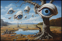 Surreal Landscape with Eyes: Abstract or Artistic Poster
