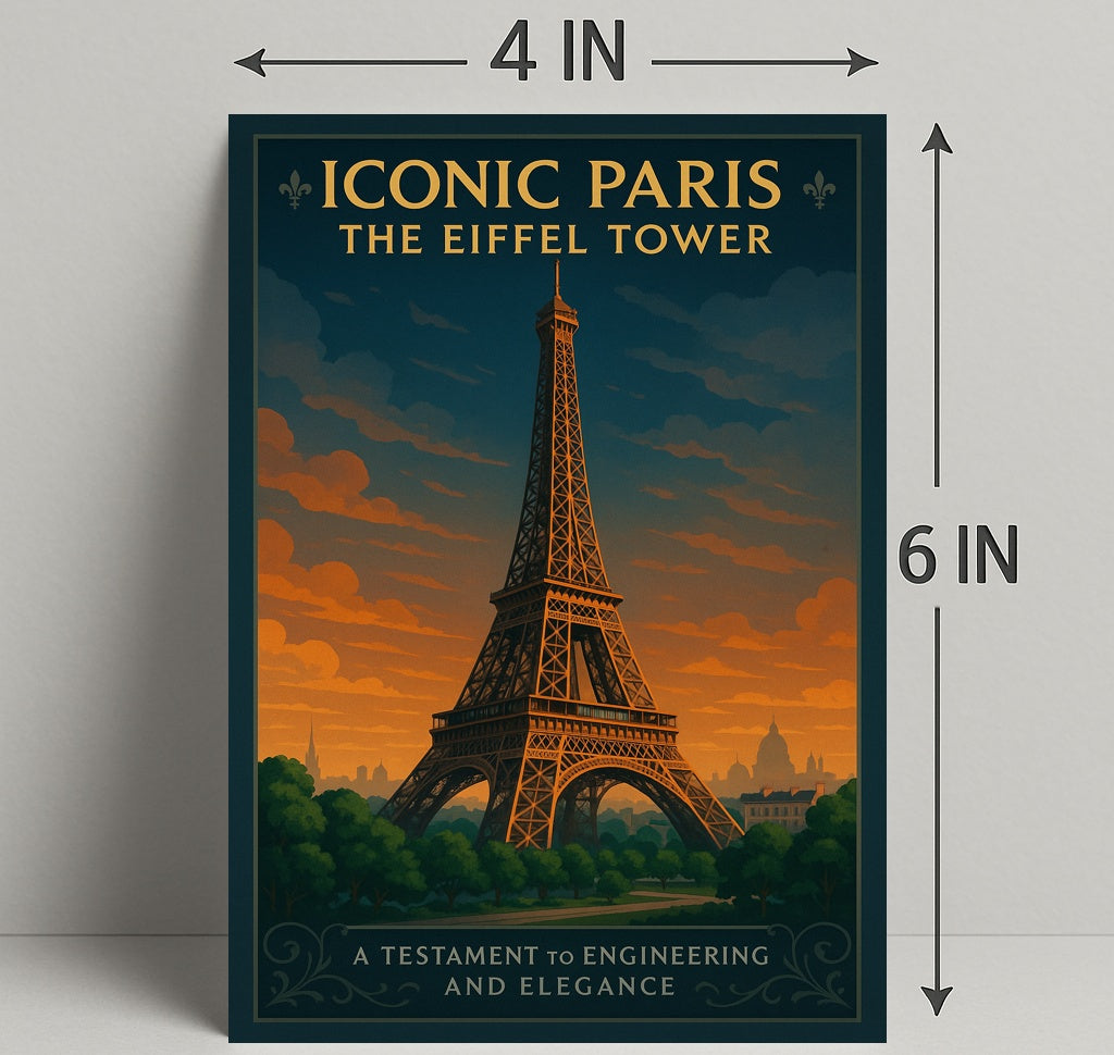 Iconic Paris Eiffel Tower Wall Art Print PosterGoat
