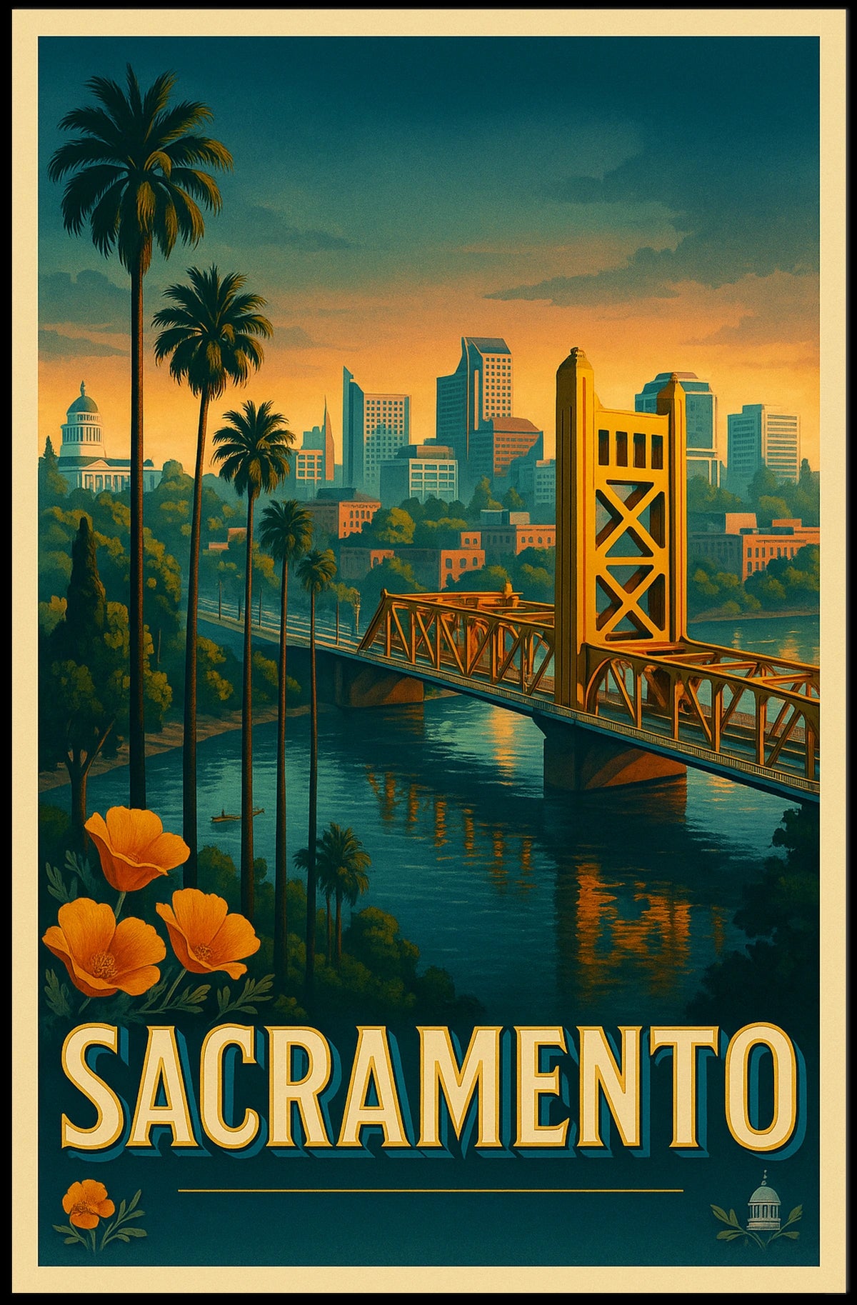Sacramento Skyline Poster