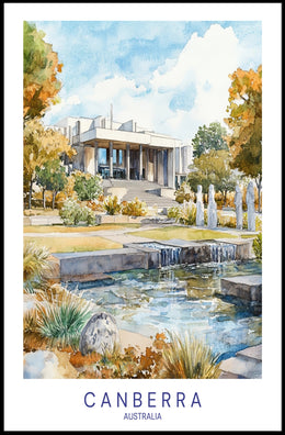 Canberra in Watercolor Poster PosterGoat