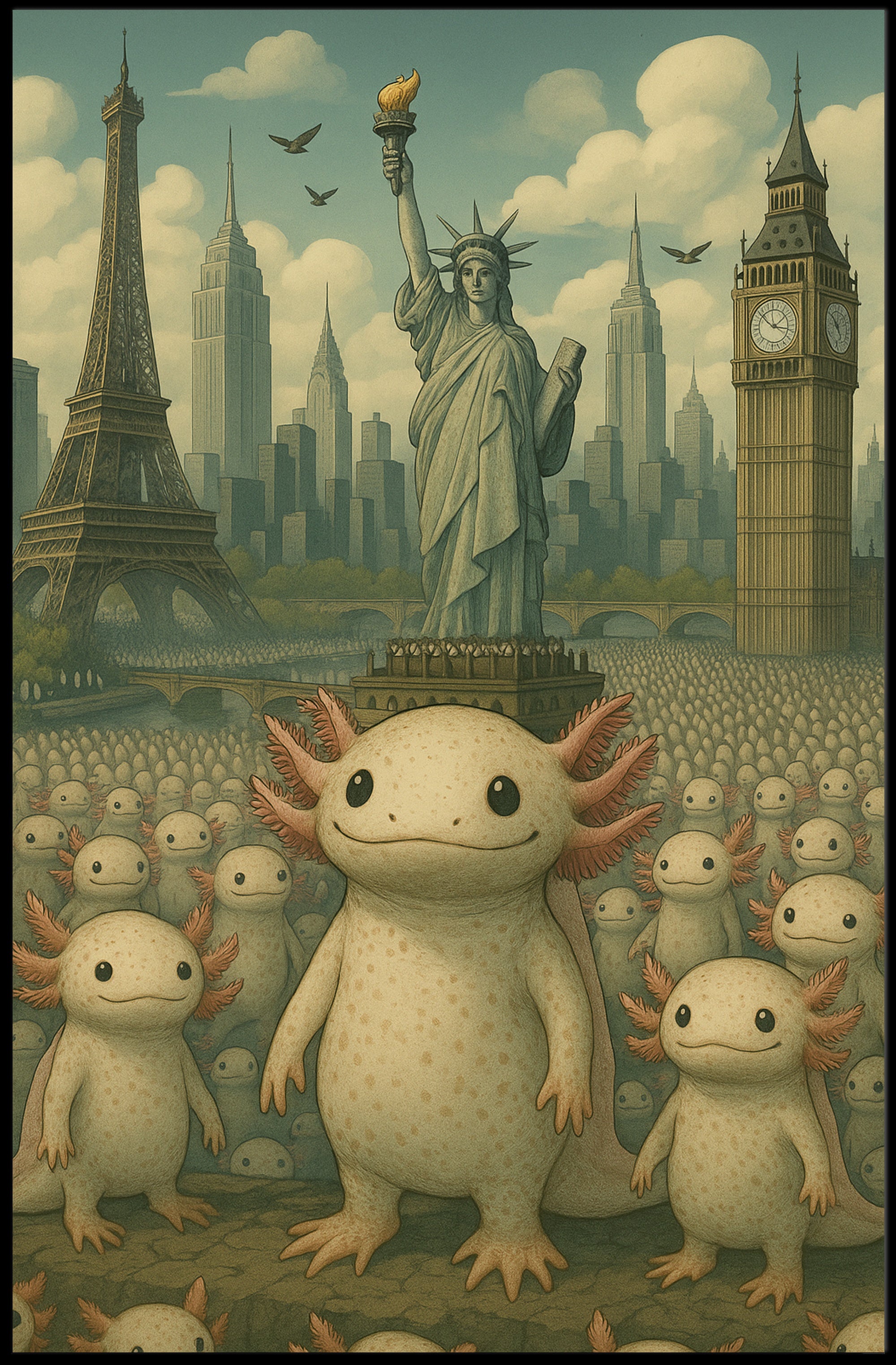 Whimsical Worlds Unite: Fantasy or Mythology Poster