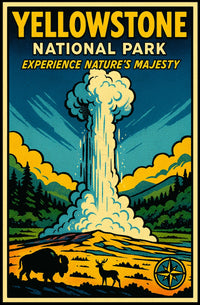 Yellowstone Geyser Adventure: National Park Poster