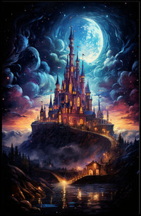 Enchanted Moonlit Castle Poster