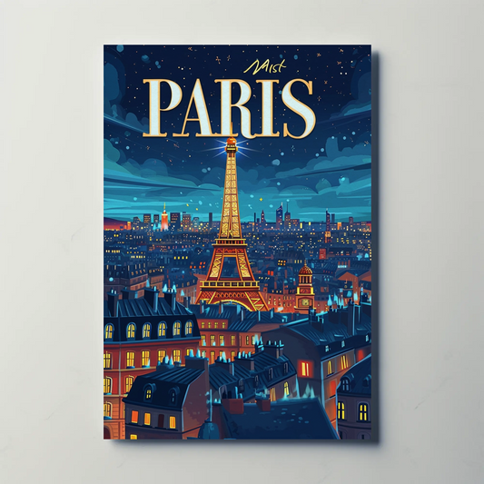 Paris Night Vintage Poster